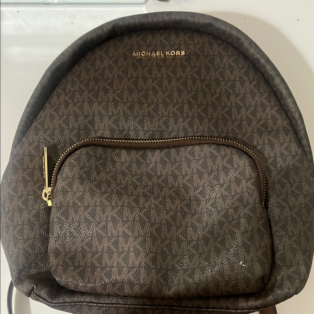 Michael Kors Brown Monogram Backpack